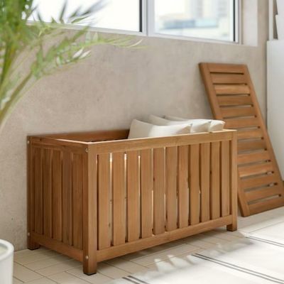 オーダーメイド 木製 屋外/屋内 収納 ベンチ 大型 収納 デッキ ボックス 庭棚