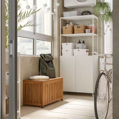 オーダーメイド 木製 屋外/屋内 収納 ベンチ 大型 収納 デッキ ボックス 庭棚