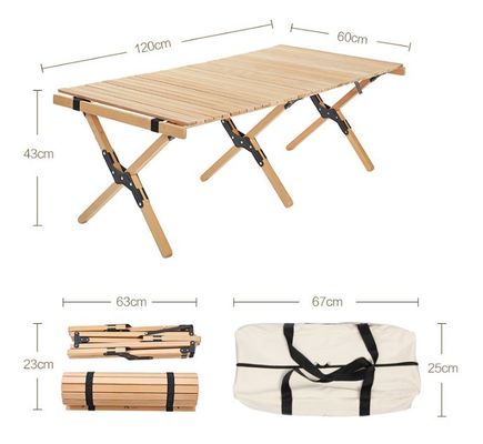 コンペティティブ ケーキロール 折りたたむ木製テーブル 持ち歩く屋外休憩テーブル 木製家具 一般的な高級 モダンスタイル