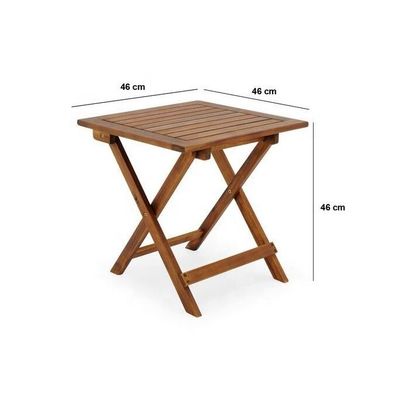 小型折りたたみ庭のテーブル サイドパティオ 屋外 コーヒー お茶 飲み物 ティーク木 ピクニックテーブル