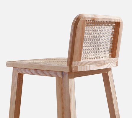 W46*D46*H93cm バー家具 ノルディックラタン椅子 高足椅子 バーストール バー用木製椅子