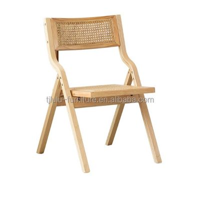 木製 ラタン 折りたたみ リビング ダイニング 椅子 ダイニング 室内 家具 と 固木 建築 デザイン スタイル