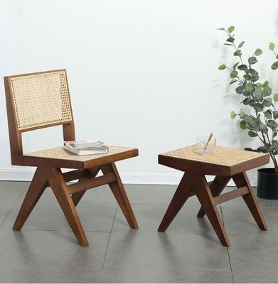 古代 ノルディック レストラン 家具 ホテルラタン/ウィッカーと良いデザインの固木食卓
