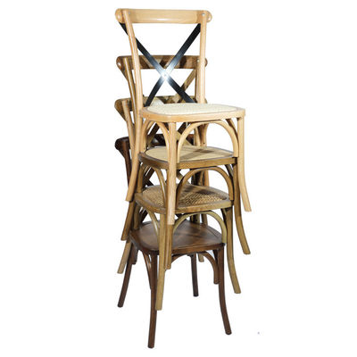 オーダーメイドデザイン ノルディック モダン ラタン クロス バック 積み立てられる 固木 バンケット 結婚式 木製椅子 OEM サービス 受け入れ