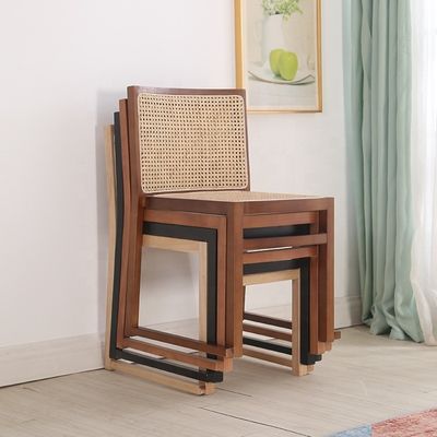 ダイニングルーム 家具 リアルラタン マシッドウッド スタイク可能なダイニングチェア