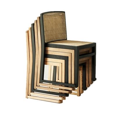 スタックされたラタンダイニングチェア ダイニングルーム用のカスタム木製の腕のないチェア W49CM*D42.5CM*H80CM