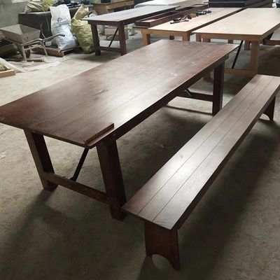 卸売 宴会 ホテル ホーム 折りたたむ 固木 松木 農場 テーブル と ベンチ 豪華 クラシック スタイル メール 梱包 Y