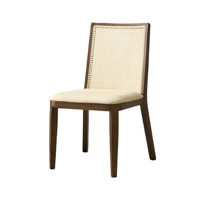 レストラン家具 灰木の枠とタペストリーシートのラタン椅子