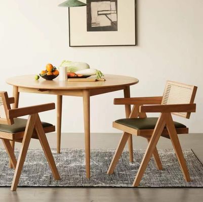 木製のラタン食卓用アームレスト椅子 固木建築 一般家具