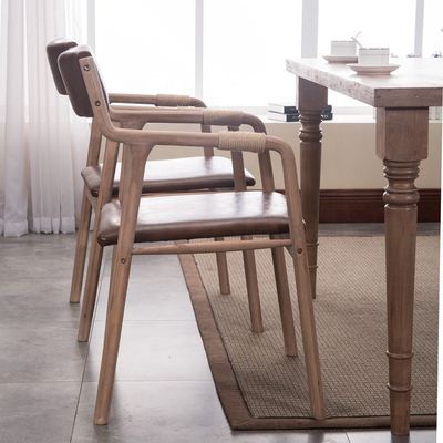 ダイニングルーム 家具 固木 ヴィンテージ スタイル ロープ 装飾 ダイニング 扶手椅子