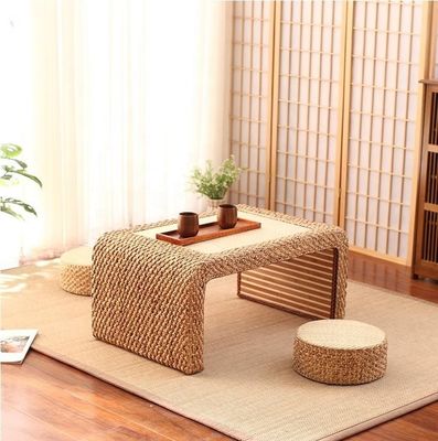 家庭 家具 現代のデザイン スタイル 端 自然 木の枠 ストロー 織り 芸術的 日本様 カフェテーブル リビング