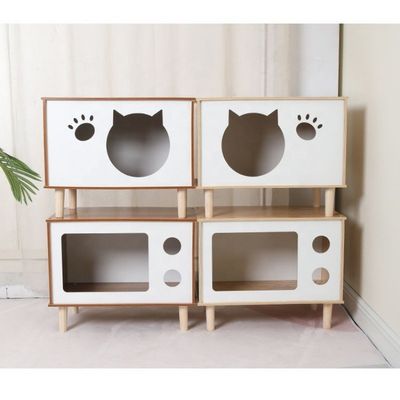 現代的なリビング 部屋 家具のための現代的な多機能木製ペットネストとサイドキャビネット