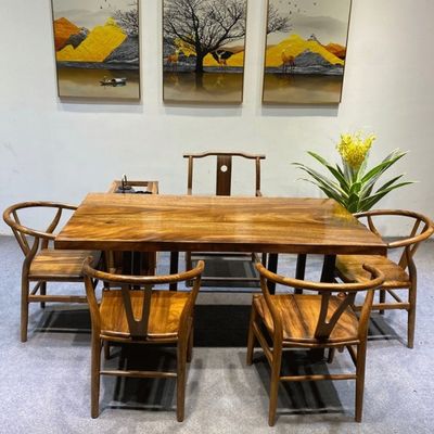 Y レストラン専用固木食卓 NC/PU塗装とウィッシュボーンデザイン