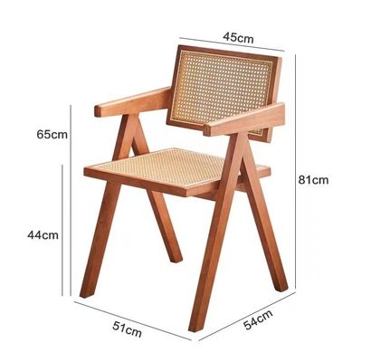 モダンデザイン スタイルのダイニングルーム家具 高級 ラタン 固木 レストラン 椅子 扶手付き