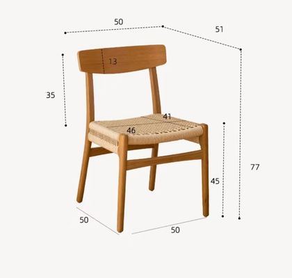 ホテル レストラン用 モダン 織り糸 固木 ダイニング チェア W50*D50*H77cm 郵便包装 Y
