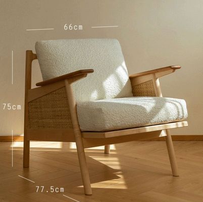 ホーム 家具 一般 ノルディック ラウンジ 木製ソファ 椅子 羽根 枕 天然 織り ラタン 固木 椅子