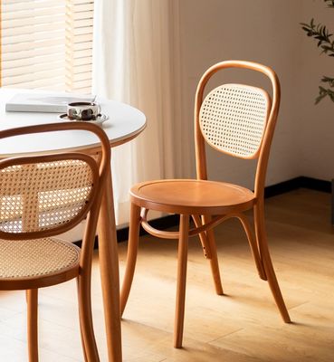 Dining Chair 天然織りのラタンと固い木から