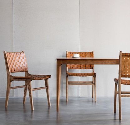 郵便包装 N 現代のPU革座席と背面 扶手付き/扶手なしの木製食卓