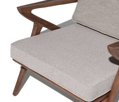 リビングチェア モダンファブリック 木製ソファーチェア リレージャーラウンジ マシッドウッドチェア W59*D59*H57CM