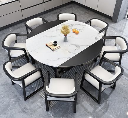 ダイニングルーム家具 現代のデザイン 固木 綿と麻/PU レザー 椅子 扶手と枕 レストラン用