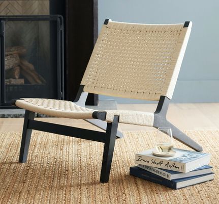 モダンな木製織りコード マシッド木製 リビングルームチェア レジャーチェア ノルディックデザインの洗練のために