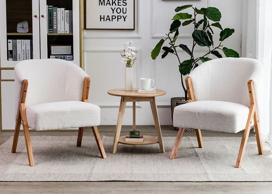 現代の北欧様式の木羊毛食卓 W60*D68*H77CM リビングルームに最適 ネイルサロンとダイニングルーム