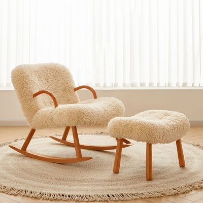 ノルディック 特別 モダン デザイン マシッド 木灰 フレーム 素材 羊毛 布団 休憩 リビング 寝室用 椅子