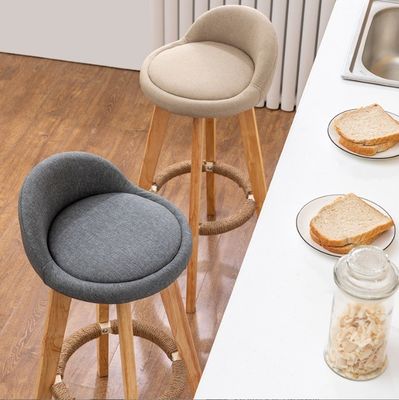 脱ぎ取れる灰枠 高級バー 椅子 スタイルの布/PU レザー 現代の木製椅子 商用家具用のバーストール