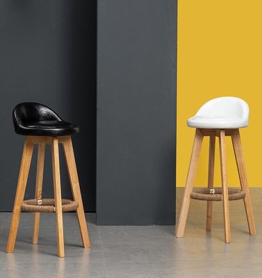 脱ぎ取れる灰枠 高級バー 椅子 スタイルの布/PU レザー 現代の木製椅子 商用家具用のバーストール