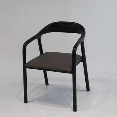ノルディック・モダン・ウッド PU レザー ダイニング 木製 リビング オーダーメイド・カラー用用アームレスト付き