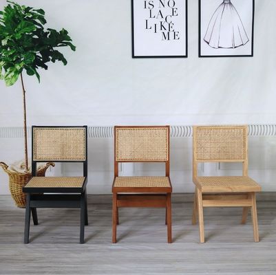 ホール モダン シンプル マシッドウッド ラタン リュックレスト リビングルーム 椅子 リビングルーム 家具 ゴム 木材