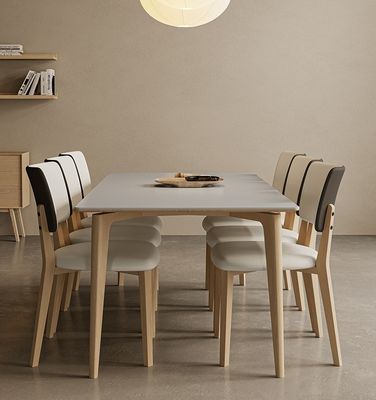 家庭 家具 クラシック 木製 モダン オーク 食卓 リビング 部屋 家具 固木 PU レザー 仕上げ ニトロラック
