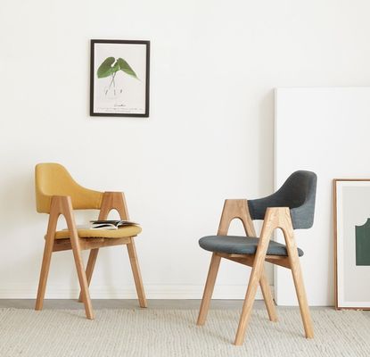 モダンデザイン 木製枠 ノルディック家具 キッチン テープ付き ダイニングルーム 椅子 ホテル レストラン用 布