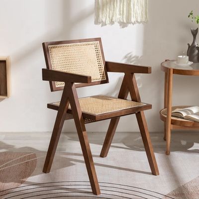 OEMサービス 受付 ダイニングルーム家具デザイナー ノルディック マシッドウッド ラタン椅子 背筋付き