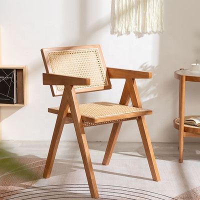 OEMサービス 受付 ダイニングルーム家具デザイナー ノルディック マシッドウッド ラタン椅子 背筋付き