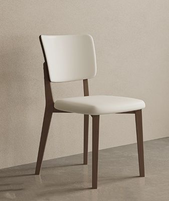 モダンノルドデザイン マシッドウッドダイニングテーブルセット 黒/白 PU革椅子とノルディックスタイル
