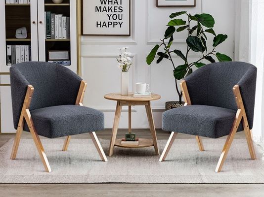 アパート リビング ルーム 家具 ホテルデザインのベールベット羊毛と木製ソファの現代ノルディック木製椅子