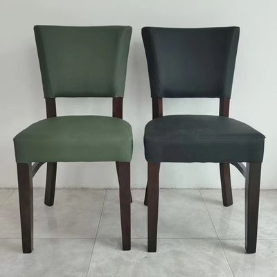 ノルディック・ファブリック PU レザー バンケット ホテル レストラン イベント 木製食堂椅子 木製の脚とNC/PU塗装仕上げ