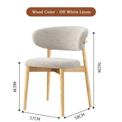 ダイニングルーム家具 カスタマイズされた色 伝統的なデザイン ウォールナット 木製椅子 白い麻布と曲がった背筋