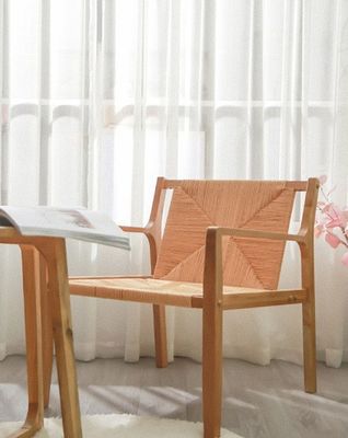天然デザイン オーク木 織りコード アームレスト ソファー椅子 キッチン用 固木家具 キッチン様式