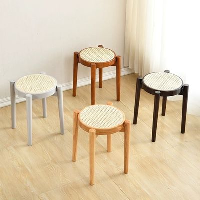 固木レストラン用のゴム木製フレーム 木製人気のラタン食卓