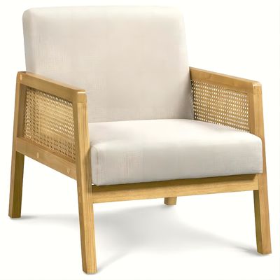 モダン リビング 豪華 fauteuil 家具 木製ソファー 豪華布団の椅子 ベルヴェットとラタン 人気自然色