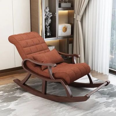 現代的なデザイン マシッドウッドの揺れる椅子 W60*D135*H85CM リビングルーム用