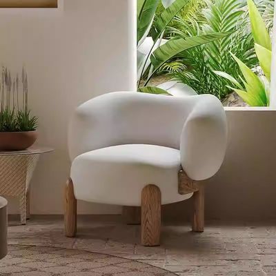 NO 折りたたみ ノルディックラウンジ リレージャー 木製ソファ 椅子 天然/ナッツ色 クッション付き