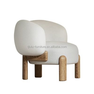NO 折りたたみ ノルディックラウンジ リレージャー 木製ソファ 椅子 天然/ナッツ色 クッション付き