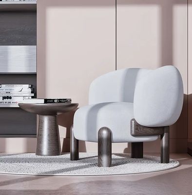 NO 折りたたみ ノルディックラウンジ リレージャー 木製ソファ 椅子 天然/ナッツ色 クッション付き