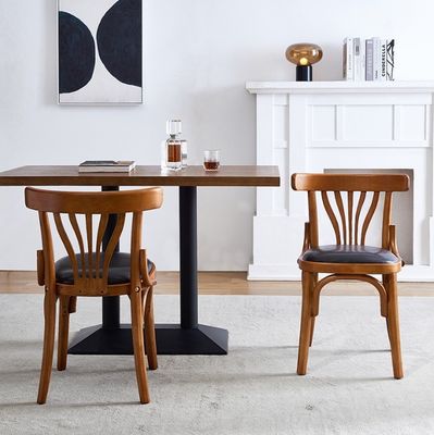 ホテル レストラン 木製の無腕食卓 プー革カバーと木製構造