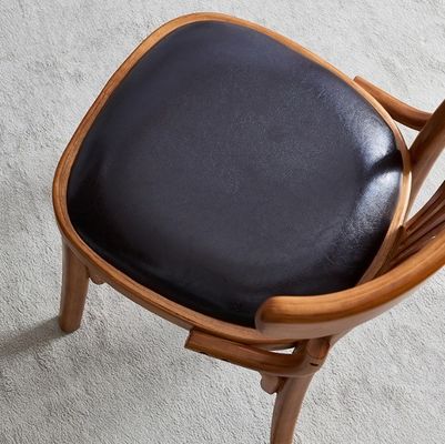 ホテル レストラン 木製の無腕食卓 プー革カバーと木製構造