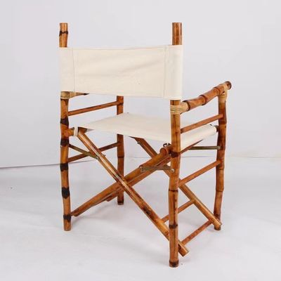 屋外用竹 木製ディレクターチェア 折りたたむ機能 ビーチキャンプ用 竹素材 商用家具