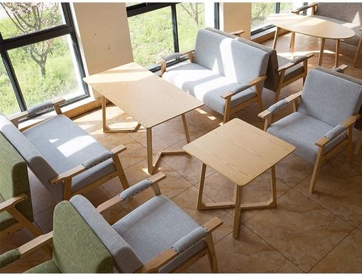 現代デザイン リビングとホテルのソフトシートチェア W65*D59*H75CM マシッドウッドファブリック 木製ソファーチェア